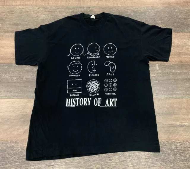 History Of Art Vintage T Shirt Sock And Roll 1991 Warhol Dali Picasso Monet - XL