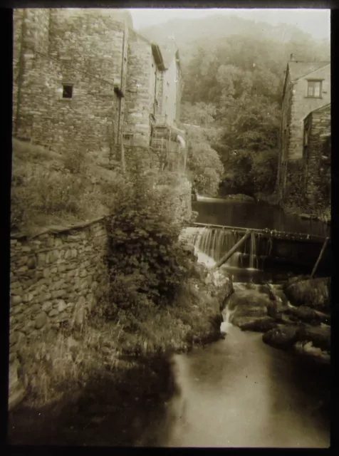 Glass Magic Lantern Slide OLD MILL AMBLESIDE C1910 OLD PHOTO