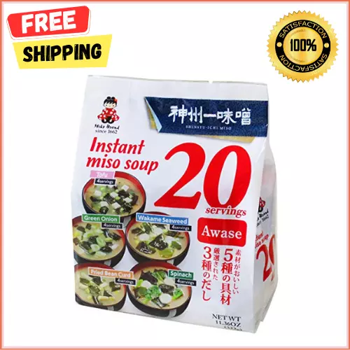 Miko Brand Miso Soup 20 Piece Value Pack Awase 11.36 Ounce Pack of 1