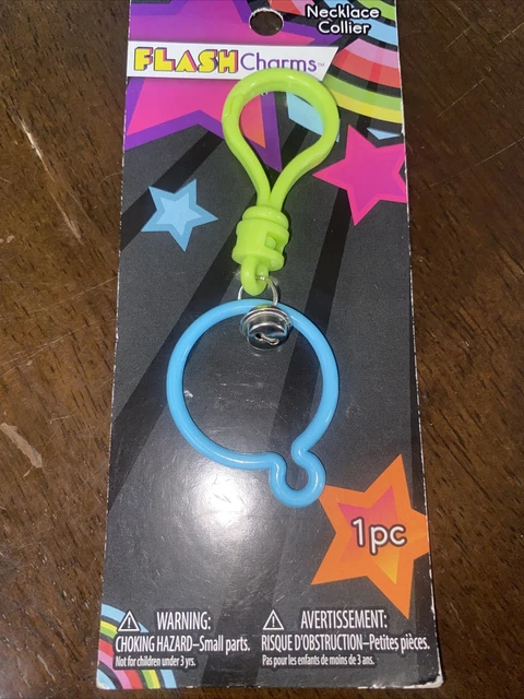 Rare 2015 Plastic Bell Charm Flash Charm Clip Blue Green Holder Charm Necklace