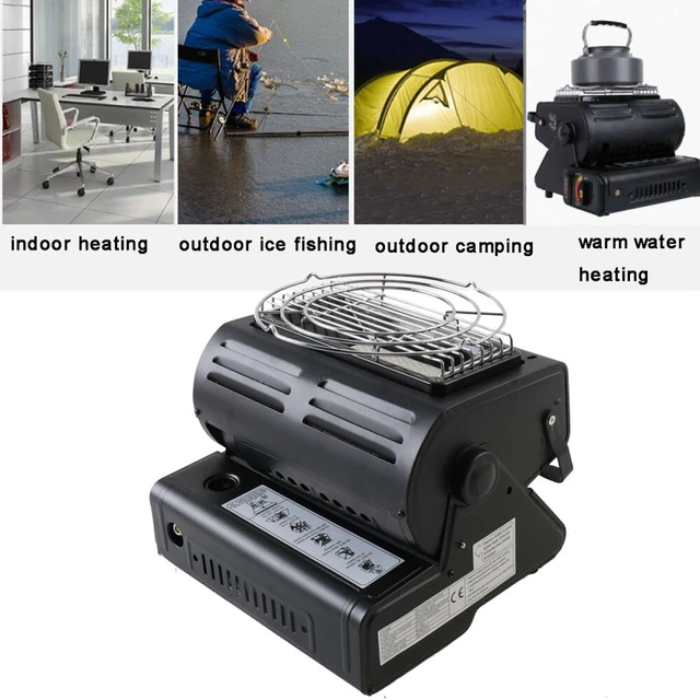 Tragbare Gasheizung Camping Butan Gas Kocher Keramik ohne Flamme 1.3KW 2in1 NEU
