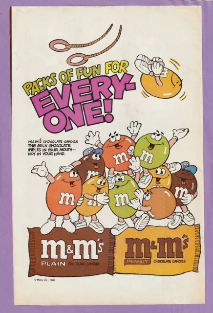 Vintage print ad advertisement Candy M&M's Peanut People