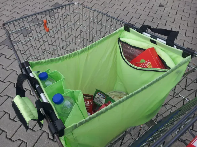 Faltbare Einkaufswagentasche Einkaufswagen-Tasche Rucksack Blau Grün Orange