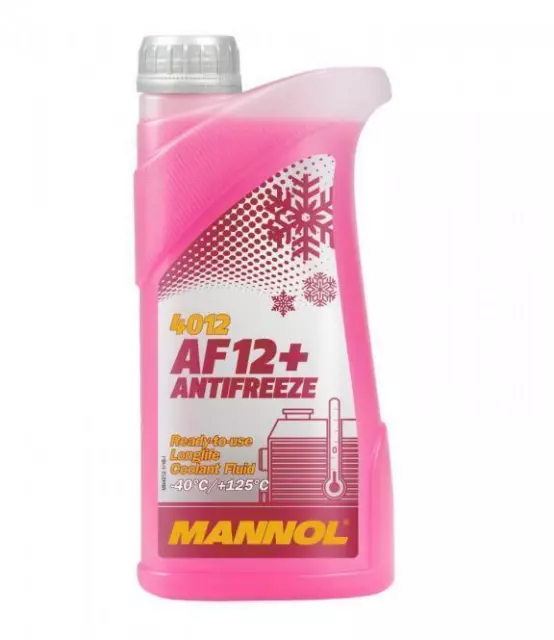 Mannol Antifreeze Coolant Fluid Af12+ Red Ready To Use Mixed Long Life -40