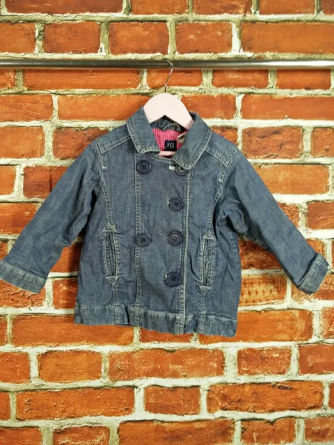 Girls Coat Age 3 Years Gap Blue Denim Button Up Jean Jacket Summer Kids 98Cm