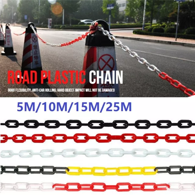 5-25M Plastic Chain Link Chain Barrier Warning Safety Outdoor Road Fence Chain