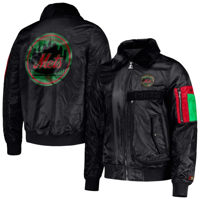 Men's Starter x Ty Mopkins Black New York Mets Black History Month Satin