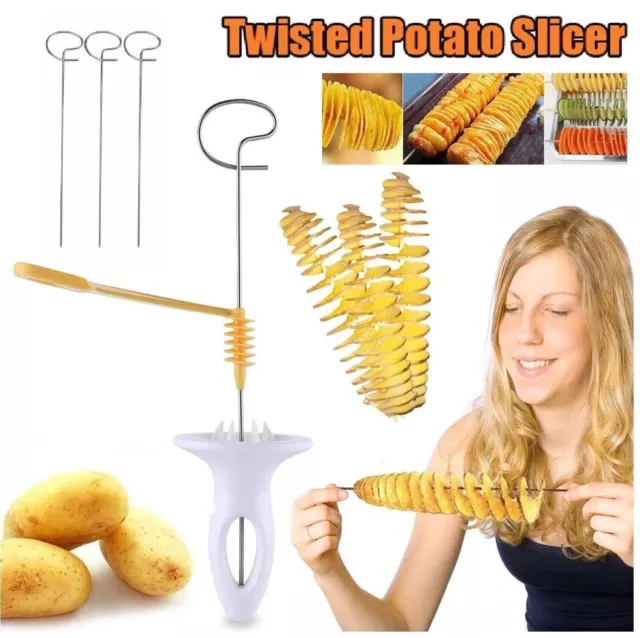 Stainless Steel Potato Twister Tornado Slicer Vegetable Spiral Chips Cutter Tool