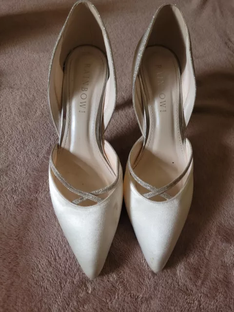 Rainbow Club Ivory Satin Occasions Wear Shoes Size UK 6 EU39