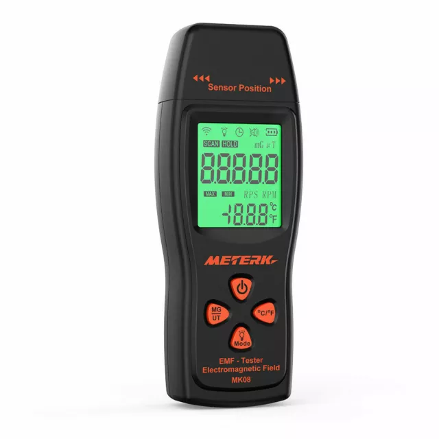 Backlit EMF Meter Ghost Hunting Magnetic Field Detector Paranormal Equipment