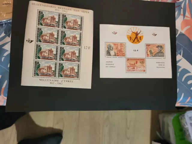 Lot 2 Blocs timbres Belgique neufs