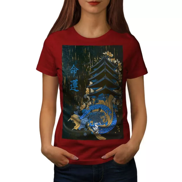 T-shirt donna Wellcoda Dragon Myth Giappone, design casual cinese stampata