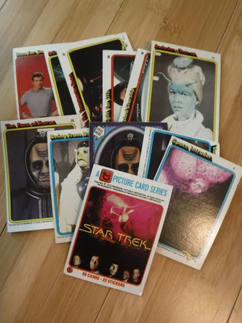 Vintage Star Trek Tops trading card sticker lot 1979 3 6 13 24 25 33 36 50 52 64