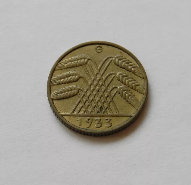 WEIMAR: 10 Reichspfennig 1933 G, J. 317, sehr schön, V.