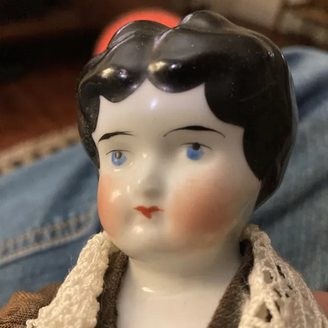 Antique Civil War 12” German China Shoulder Head Doll. Kling?