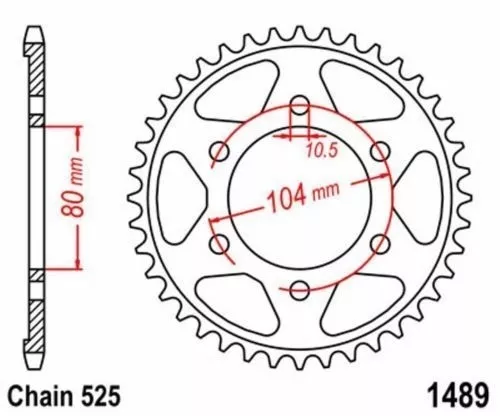 Wheel A Chain Teeth 41 (Chain 525) for Kawasaki ZX-10R 04-15