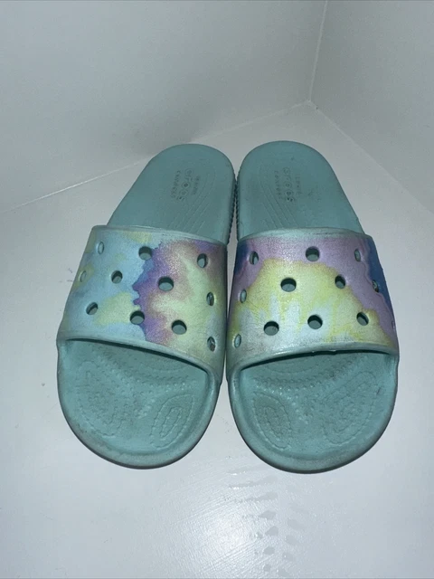 CROCS CHILDRENS C 13 Slip On Blue green Tie Dye Iconic Comfort Crocband 11.37 PicClick UK