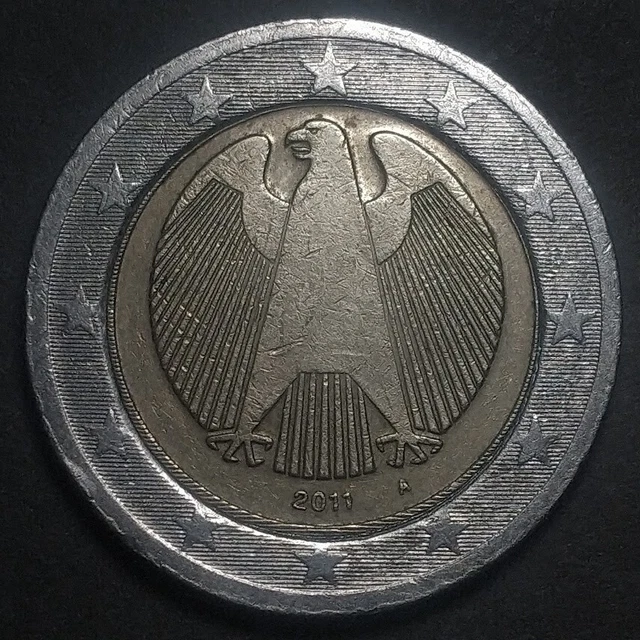 2011 A 2 EURO Germany Eagle Coin MINT ERROR