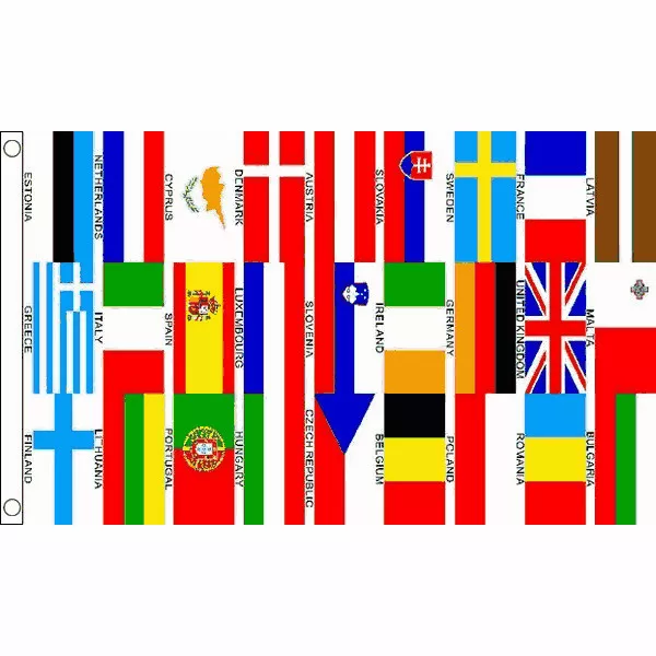 Eurovision European Country Bunting & Flags 5 x 3 FT - Large Flag EU UK Austria