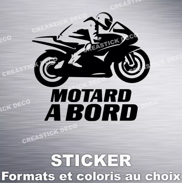 Sticker MOTARD A BORD déco - Autocollant / Decal - Formats et coloris au choix