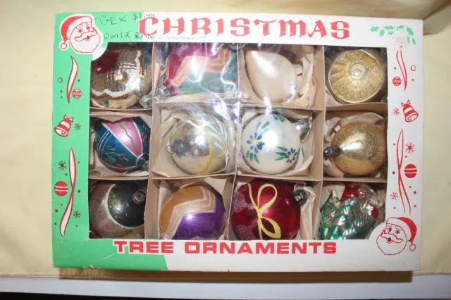 Poland Box 12 Vintage Random Mercury Glass Christmas Ornaments WGer Pol Aus Japn