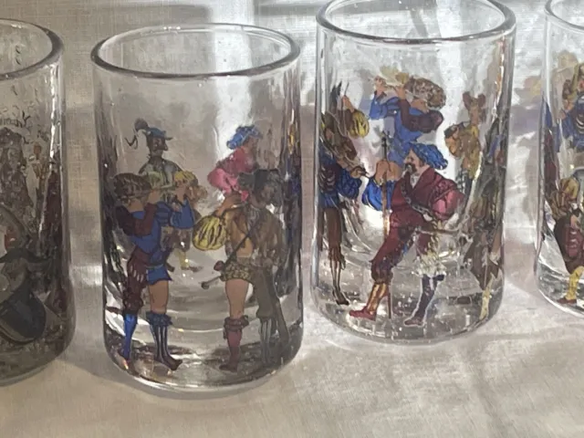 6 Verres Shooter Decor Medieval Gin Vodka Liqueur Aperitif Vintage Collector