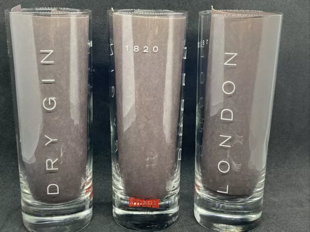 Beefeater 1820 London Dry Gin 10oz Highball Glass Barware Set of 3  6.5" Tall