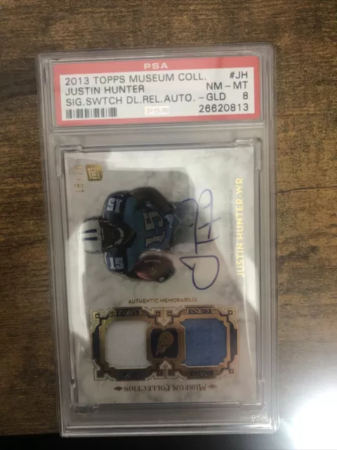 2013 Topps Museum Collection Signature Swatches Dual Relic Autographs Gold PSA 8