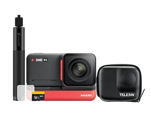 Starter kit 4K potenziato ONE RS inc selfie stick + scheda 64 GB + custodia telesina + schermo