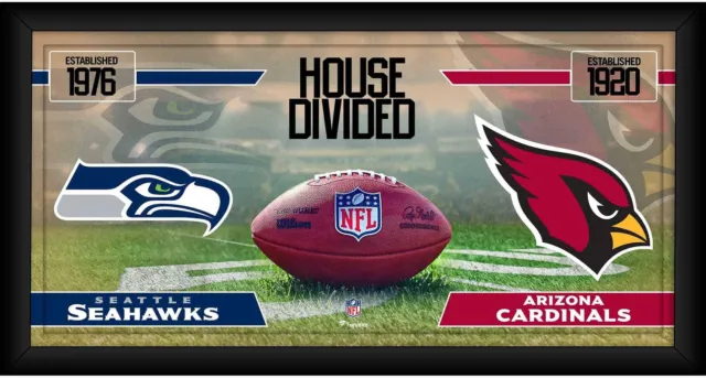 Seattle Seahawks vs Arizona Cardinals Frmd 10" x 20" House Divided Collage