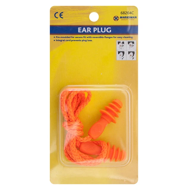 Tappo auricolare in silicone morbido riutilizzabile protezione dell'udito con cavo.