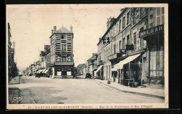 CPA Saint-Hilaire-du-Harcouet, Rue de la République and Rue d'Egypte