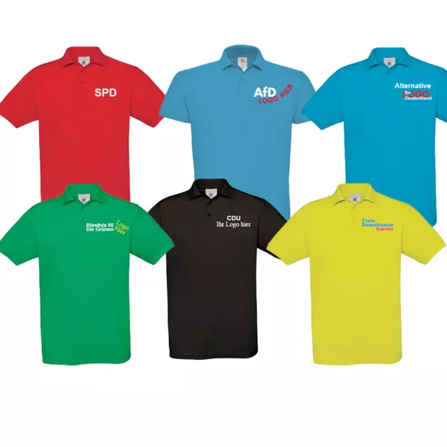 Politik Wahlkampf Parteien Polo Shirt, B&C T-Shirt mit Kragen mit Druck, Partei