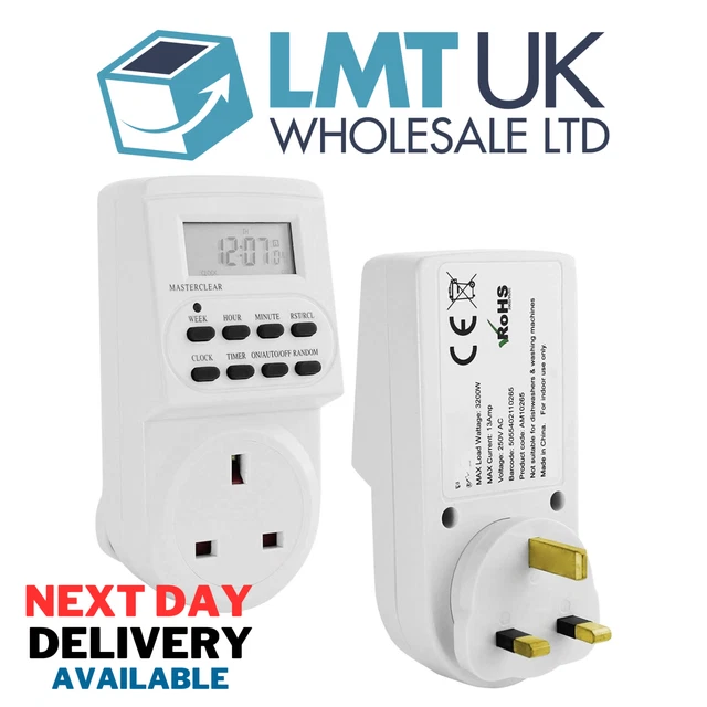 Weekly Plug Timer ADVANCED 24HR & 7-Day Programmable Digital Timer Plug Mains Socket ...