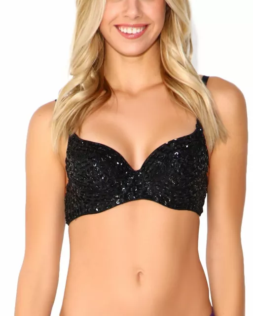 iHeartRaves EDC Sequin Rave Dance Bra Black, Red, or Pink Small 34A 32B 34B 32C