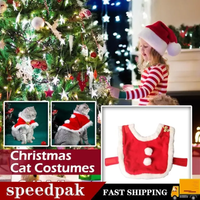 Mascota Capa de Navidad Gato Ajustable Cálido Navidad Disfraz Bufanda Roja Perro; V0R0