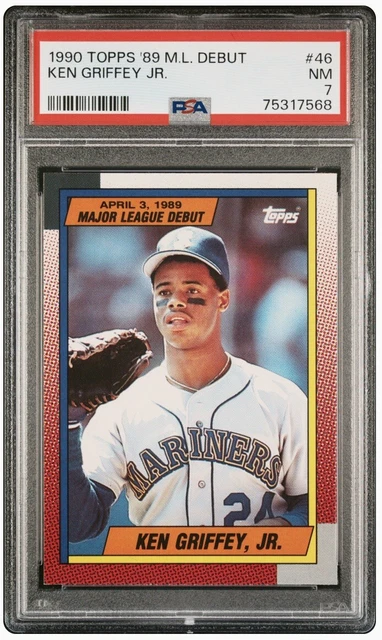 1990 Topps '89 M.L. Debut #46 Ken Griffey Jr. Seattle Mariners HOF PSA 7!