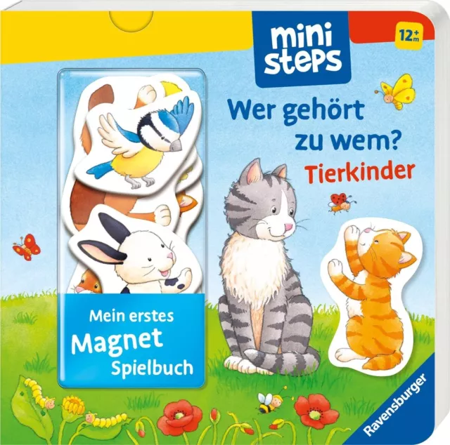 ministeps Mein erstes Magnetbuch Wer gehört zu wem Tierkinder Ab 12 Mon. + BONUS