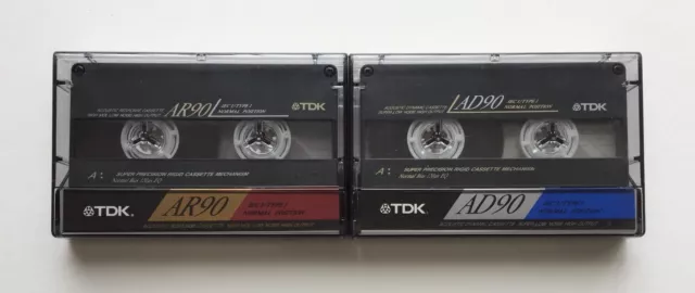 Two TDK Premium Type I Cassette Tapes: AR 90 & AD 90