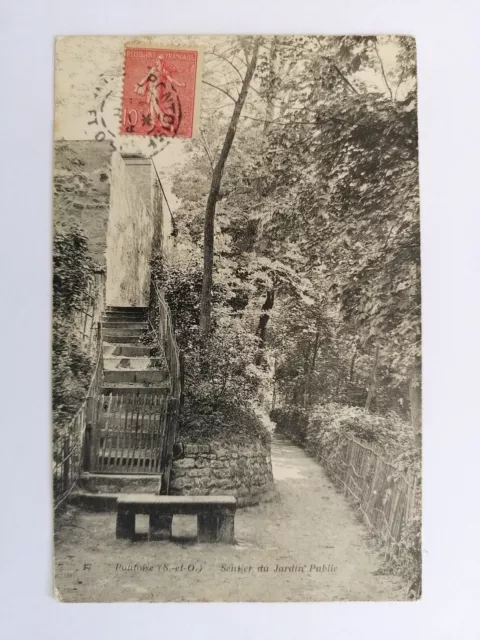 CP Ancienne 95 - PONTOISE Val d'Oise SENTIER du JARDIN PUBLIC vers 1900