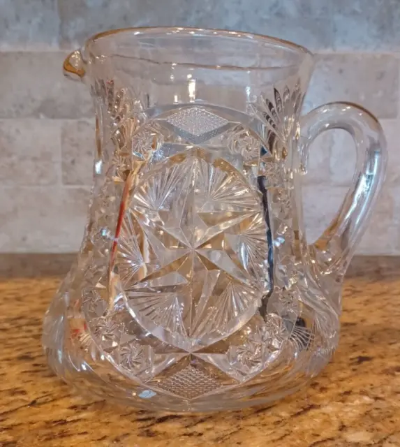 Vintage Anchor Hocking Early American Prescut Glass Pitcher
