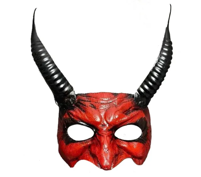 Devil Voodoo Mask Goblin Devil Horns Masquerade Mask Red