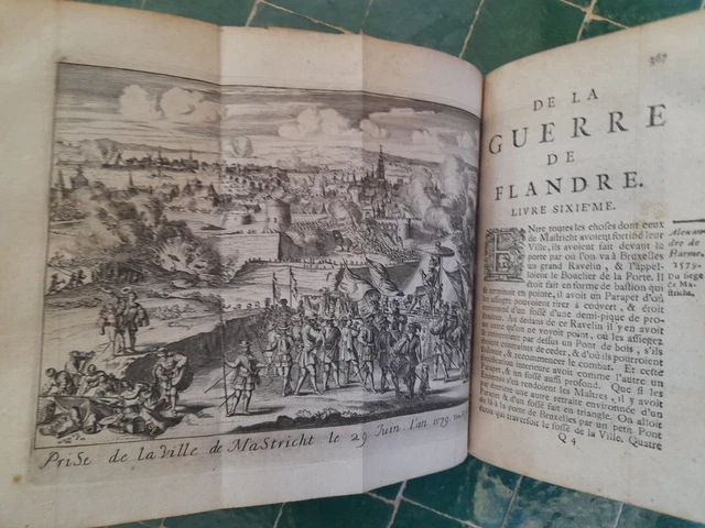 HISTOIRE DE LA guerre de Flandre de Famianus Strada-T.2-1705. EUR 185