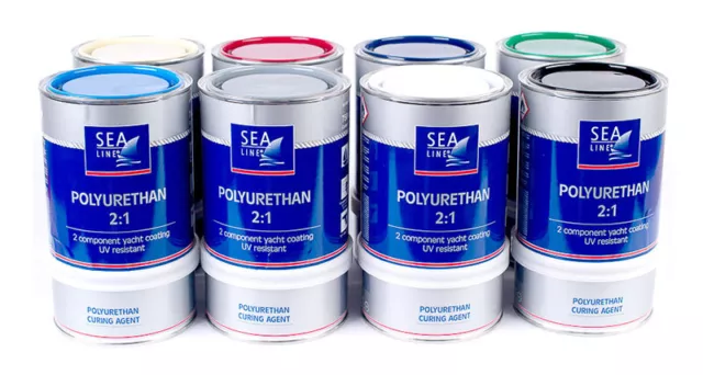 Peinture bateau Sea-Line 2K PU polyuréthane peinture de yacht brillante peinture de couverture 750 ml