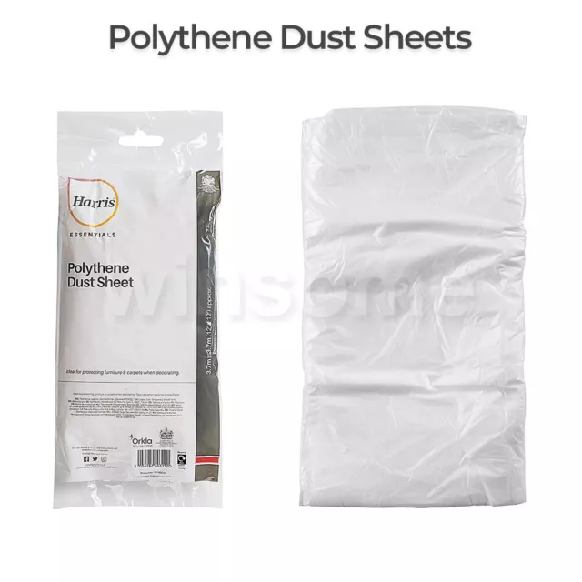 Large Polythene Clear Plastic Dust Sheets Dust Cover Painting Decorating Tools