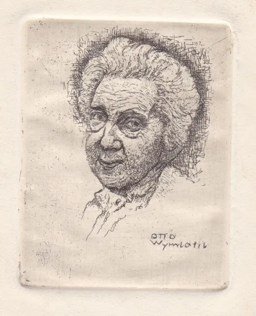 Exlibris Ottokar Wymlatil Eigenexlibris / Portrait Radierung etching