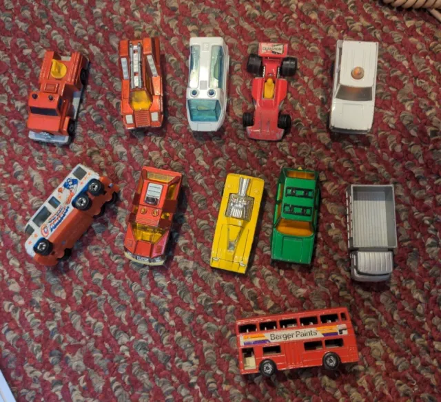 Lot of 11 - Diecast Toy Cars Matchbox Hot Wheels 70s ambulance captain america +