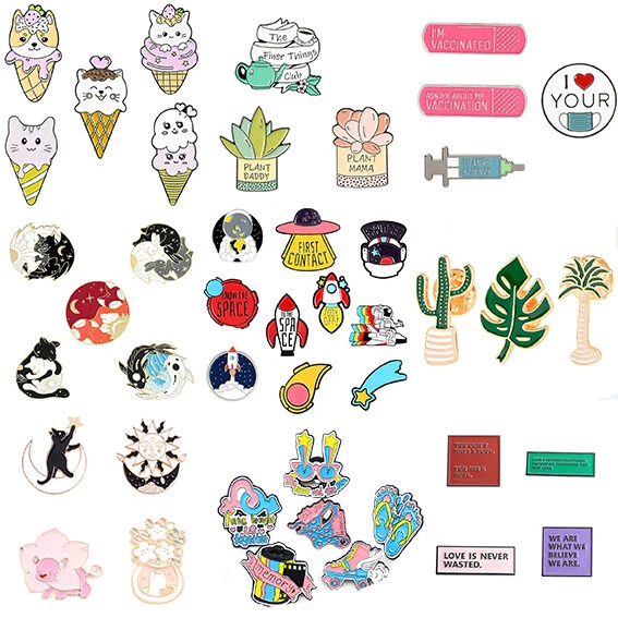 Lot De 3 Broches émaillées Kawaii - Épingles Décoratives En Métal Pour Vêtements, Sacs à Dos Et Chapeaux, Style Dessin Animé
