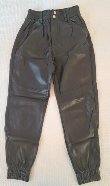 BERSHKA Pantaloni ecopelle neri cargo donna ragazza tg. EUR 36 (IT 40)