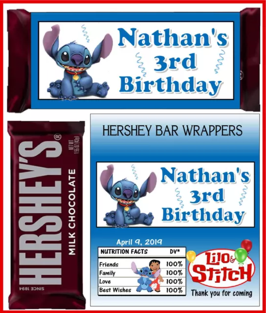 LILO AND STITCH Birthday Party Favors Candy Bar Hershey Bar